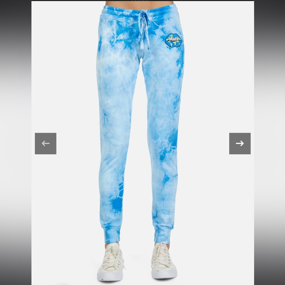 Lauren Moshi Tie Dye Peace Lips Sweatpants - Picture 7 of 8